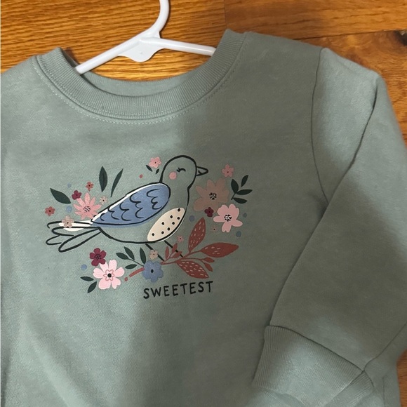 Garanimals Green Crew Neck Sweater with Floral Embroidery - Picture 2 of 3